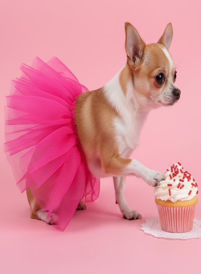 Telooco Dog Tutu Rose Red Tutu for Dogs, Dog Tutus for Small Dogs,Suitable for Small and Medium-Sized Pets, Suitable for Birthday Parties, Wedding Photo Props Costumes - Image 5